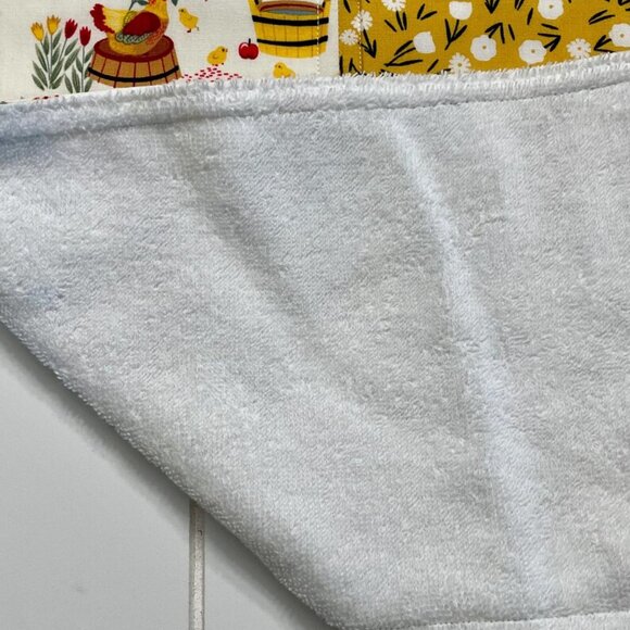 Chicken Rooster Sunflower Farmhouse Dish Drying Mat and Dishcloth Set - Picture 5 of 6